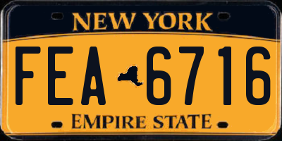 NY license plate FEA6716
