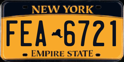 NY license plate FEA6721