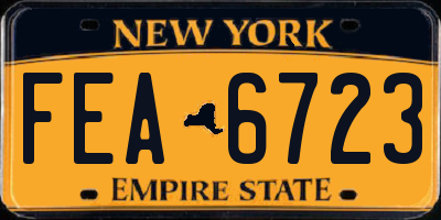 NY license plate FEA6723