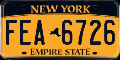 NY license plate FEA6726