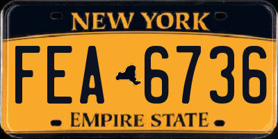 NY license plate FEA6736