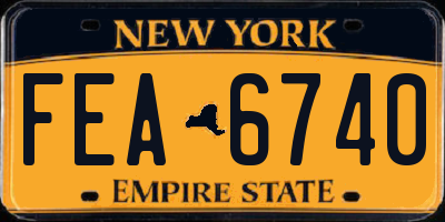 NY license plate FEA6740