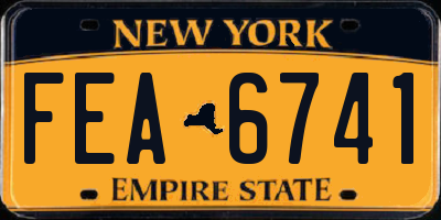 NY license plate FEA6741