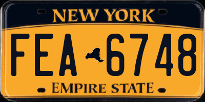 NY license plate FEA6748