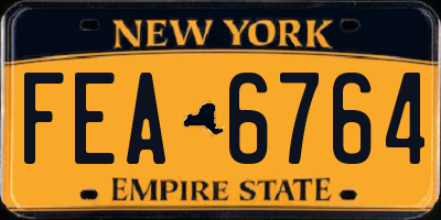 NY license plate FEA6764