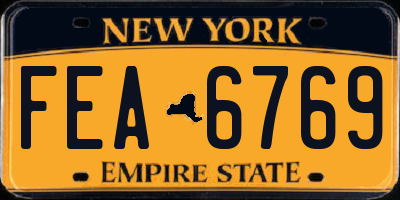 NY license plate FEA6769