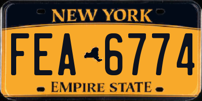 NY license plate FEA6774