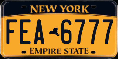 NY license plate FEA6777