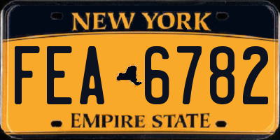 NY license plate FEA6782