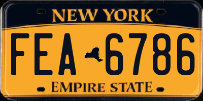 NY license plate FEA6786