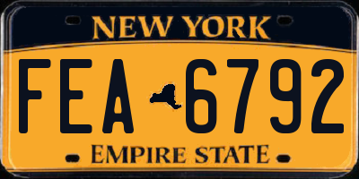 NY license plate FEA6792