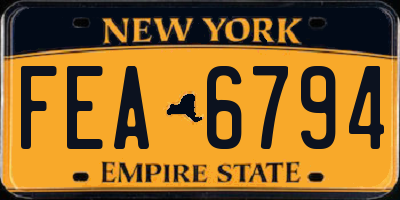 NY license plate FEA6794
