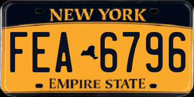 NY license plate FEA6796