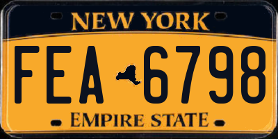 NY license plate FEA6798