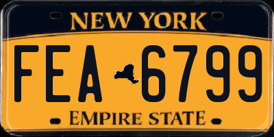 NY license plate FEA6799