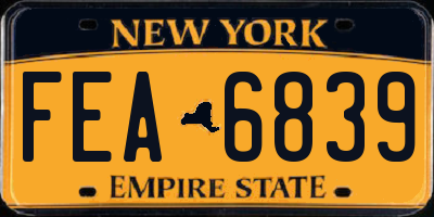 NY license plate FEA6839