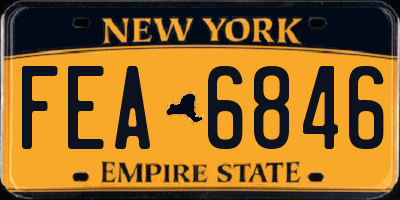 NY license plate FEA6846
