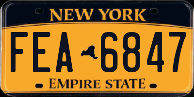 NY license plate FEA6847