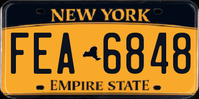 NY license plate FEA6848