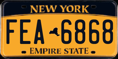 NY license plate FEA6868