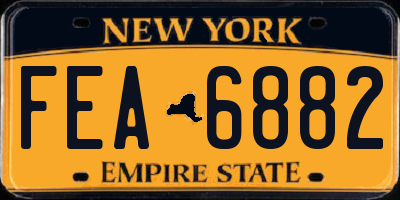NY license plate FEA6882
