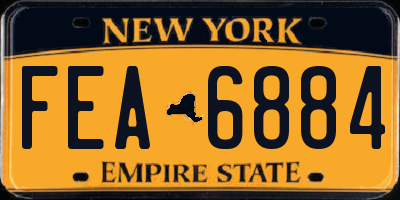 NY license plate FEA6884