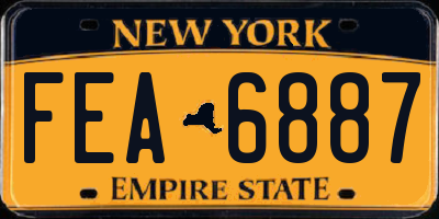 NY license plate FEA6887
