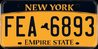 NY license plate FEA6893