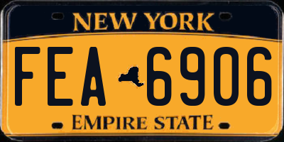 NY license plate FEA6906