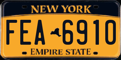 NY license plate FEA6910