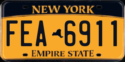 NY license plate FEA6911