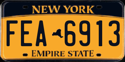 NY license plate FEA6913