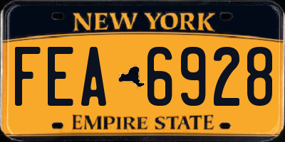 NY license plate FEA6928