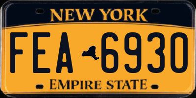 NY license plate FEA6930