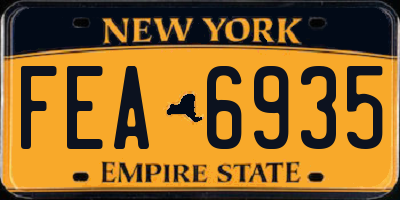 NY license plate FEA6935
