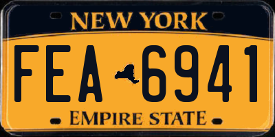 NY license plate FEA6941
