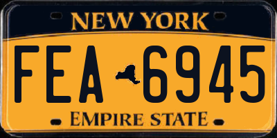 NY license plate FEA6945