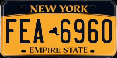 NY license plate FEA6960