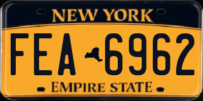 NY license plate FEA6962