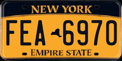 NY license plate FEA6970