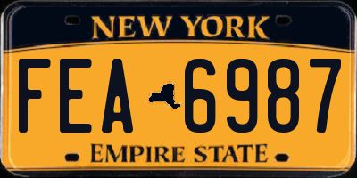 NY license plate FEA6987