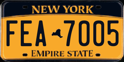 NY license plate FEA7005