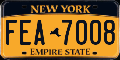 NY license plate FEA7008