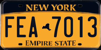 NY license plate FEA7013