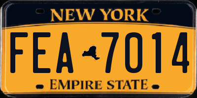 NY license plate FEA7014