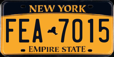 NY license plate FEA7015