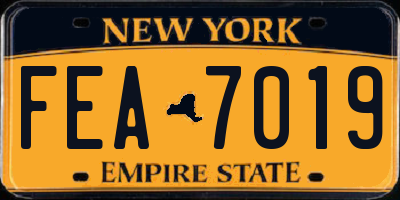 NY license plate FEA7019
