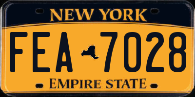 NY license plate FEA7028