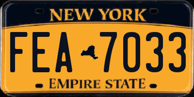 NY license plate FEA7033