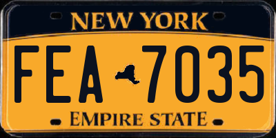 NY license plate FEA7035